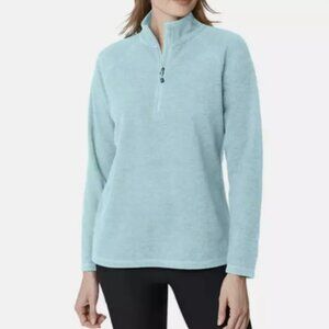 Eddie Bauer 1/4 Zip Fleece Pullover Sweatshirt Womens Size XL Teal Blue